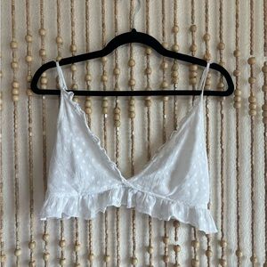 Urban Outfitters White Cottagecore Fairycore Western Bralette Crop Tank Small